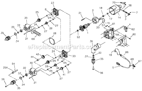 Page A Diagram and Parts List for 7554 Type 2 Porter Cable Electric Drill